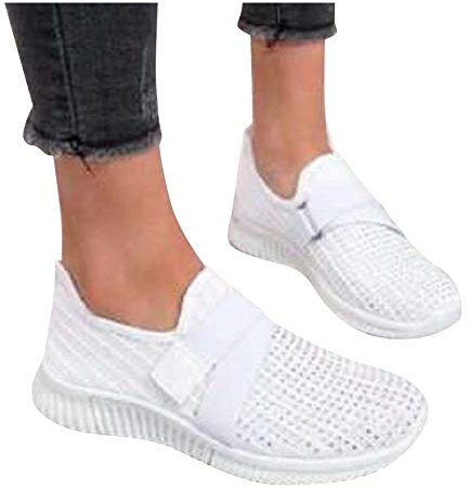 Blingko Chaussure Confort Femme Pied Sensible Basket Femme Confort Chaussure de Running Marche Sport Casual Fitness Sneakers Légères Respirante Gym Tennis Outdoor Walking Chaussures A5white 38 EU