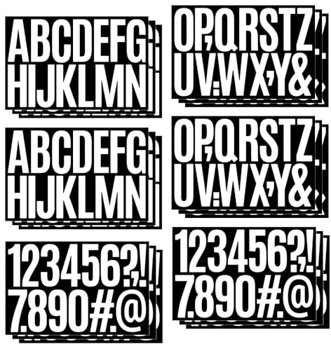 Zfseyuh 24 Stücke Buchstaben Sticker 8cm hoch Klebebuchstaben Schwarz Klebebuchstaben Wetterfest für Schilder Fenster Türen Autos Adressnummern Häuser(Weiß)