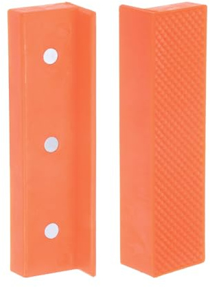 QUARKZMAN Magnetische Schraubstockbacken 4 Zoll Magnetische Glatt- und Rillenoberfläche Weiche Nylon-Schutzbacken Mehrzweck-Schutz für Holzbearbeitung, Schmuckherstellung, Gelb