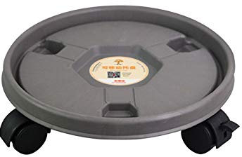 Walopola Supporto per piante rotante, resistente, con ruote da 23 cm, rullo per fioriere, carrello per piante, carrello rotondo da giardino con ruote mobili, carrello per fioriere