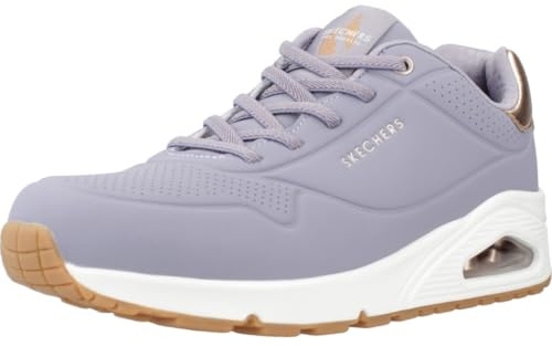 Skechers Women's Uno Shimmer Away Trainer, Purple, 5 UK