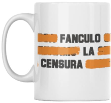BeComedy Tazza Fano La Censura, Ceramica, Bianca, Unica