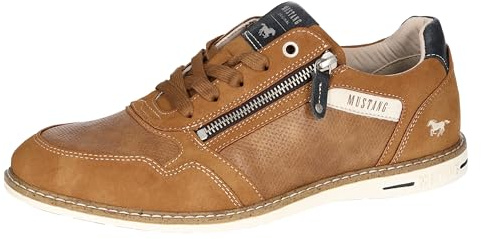 Mustang Homme 4150-312 Chaussures Basses à Lacets, Marron Clair, 43 EU