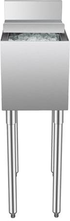 VEVOR Contenedor de Hielo de 28 L para Debajo del Mostrador de 305 x 483 x 937 mm, de Acero Inoxidable con Tapa Deslizante y Patas de Bola Ajustables, Carrito Refrigerado para Bar, Restaurante