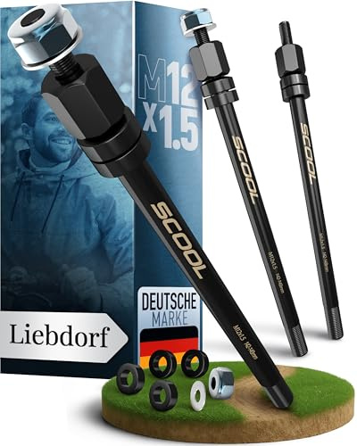 Liebdorf® Thru Axle for Bicycle Trailers - M12 Adapter for All Lengths - Bicycle Trailer Coupling - Bicycle Trailer Thru Axle with Adapter (M12 x 1.0) (M12 x 1.5)