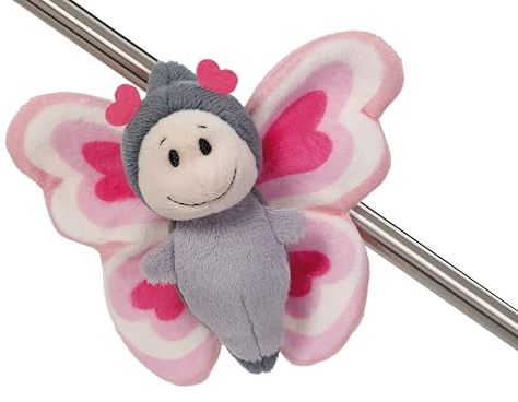 MagNICI - Mariposa Love de 10 cm, Rosa Fucsia, muñeco de Peluche con imán Que se adhiere a Superficies metálicas, pizarras magnéticas y Asas de Bolsos, para Llevar de Viaje, Idea de Regalo, 62608