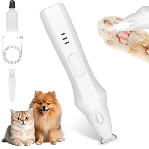 Tondeuse pour Pattes, Tondeuse Silencieuse pour Chien Sans Fil IPX5 Étanche avec LED, Animaux, pour Chiens Chats Pattes, Yeux, Oreilles, Visage, Corps
