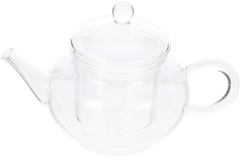 FIXOSHEE Tetera de Vidrio Transparente Resistente al Calor con Infusor para Hogar y Oficina Tetera para Té Suelto y Flores para y Hierbas
