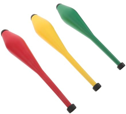 Beaupretty 3pcs Circus Juggling Clubs for Bright Plastic Training Sticks for Hand Eye Coordination Motor Skill Improvement Imaginative Role Play Indoor Outdoor Party Performance Accessories