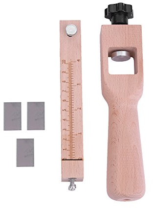 1 Pezzo Taglierina Cintura in Pelle Regolabile con 5 Lame per Strisce di Legno Strumento Fai Da Te Artigianale Colore Legno Originale