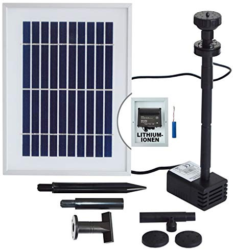 Innovadora bomba solar para estanque con batería de iones de litio, panel solar en marco de aluminio estable (7-SP01102-1)