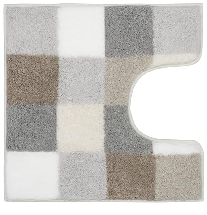 Kleine Wolke Badteppich Caro, Kaschmir 55 cm x 50 cm WC-Vorleger mit Ausschnitt beige, 4004478291423