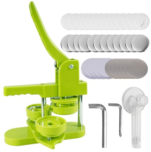 Button Badge Press Maschine Größen 58 mm （2.25Zoll） DIY mit100 Knopfteilen & Kreisschneider