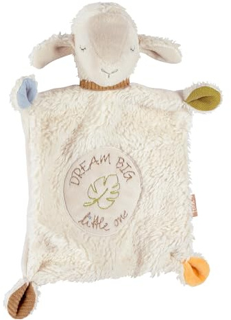 Fehn Doudou Mouton Dream Big - Compagnon de Jeu et Doudou en Coton Issu de l'agriculture Biologique - avec Slogan brodé personnalisé - Doudou pour Les Tout-Petits à partir de 0 Mois