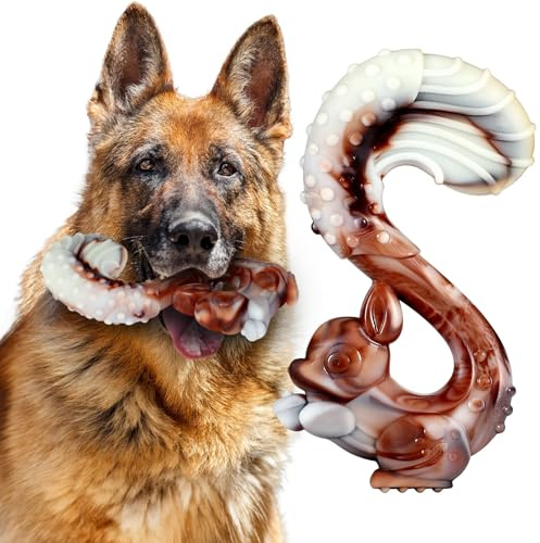 Mapneng Jouets indestructibles pour Chiens à mâcher, Jouets durables en Nylon saveur de bœuf, Robustes pour Chiens de Taille Moyenne et Grande Taille, brossage des Dents (Écureuil)