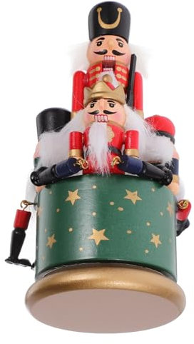 ROMISBABA Carillon Natalizio Forma Di Noci Cracker Verde Music Box Decorativo Multifunzionale Per Casa e Ufficio Per Di Natale e Decorazione Da Tavolo Articolo Artigianale Materiale