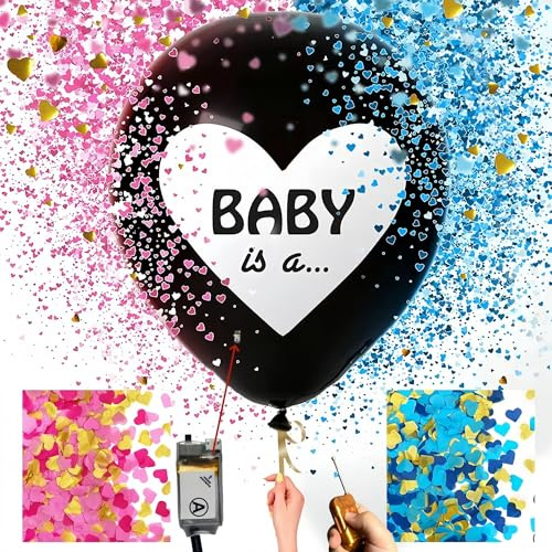 Jumbo 36 Inch Baby Gender Reveal Balloon | remote burst with remote control tools,You can pop theballoonsballoons remotely| Baby Shower Gender Reveal Party Supplies Decoration Kit