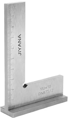 Squadra Metallo 100 x 70 mm con Scala di Misurazione (cm), Squadra Da Falegname, Quadrata da Fabbro di Precisione a 90°, Combinata e Squadretta Falegname in Metallo per Angoli