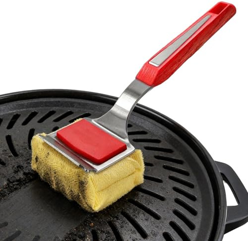 Borstfri grillborste – skrapverktyg i rostfritt stål, professionell trippel helix skurare med lång räckvidd säkerhetshandtag, tar bort bränd mat, perfekt för utomhusgrillning picknick grillning