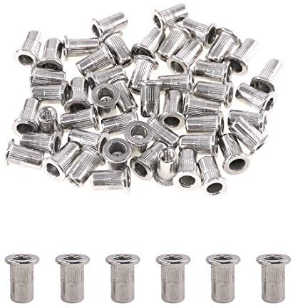 Glarks Juego de tuercas de remache roscado de cabeza plana M3 de acero inoxidable 304 (M3)