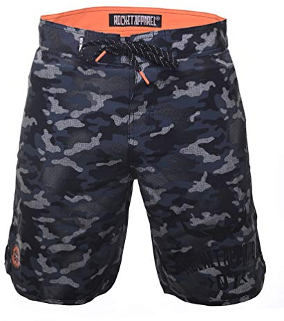 ROCK-IT Apparel Boardshorts för män [Storlekar: S-3XL] Bekväma kamouflagebadshorts med ficka och tunt snabbtorkande tyg - utan innershorts - perfekta för stranden eller poolen Grå 3XL
