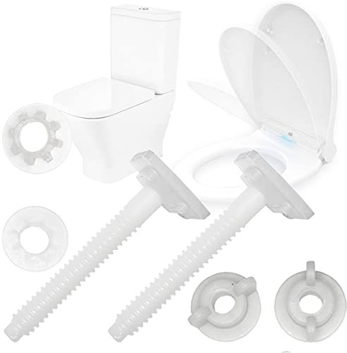 MovilCom® - Juego Tornillos para tapa wc universal | Conjunto de tornillos inodoro | Recambios tapas de water 2 unidades - Color Blanco