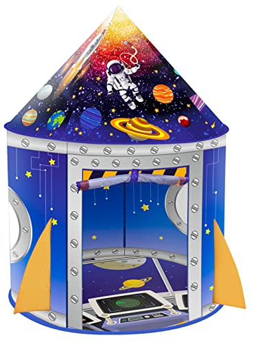NiceCastle Tienda Campaña Infantil, Casitas Infantiles Tela Jardin Cohete Astronauta Espacial Tipi Infantil, Carpa Bebes Castillo de Interior y Exterior Casa Juego Regalo Juguetes para Niños y Niñas