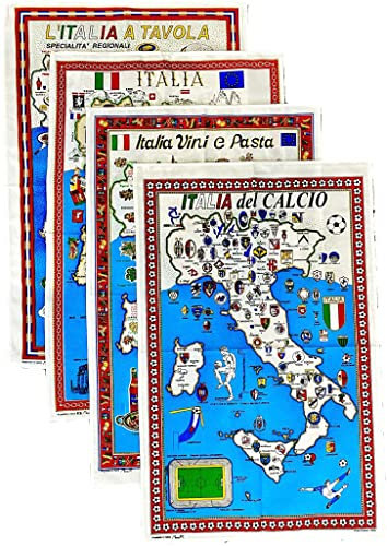 BLU RITMO Geschirrtuch-Set für Küche, Geschirrtücher aus Baumwolle, saugfähige Tücher, bunt, großes Tuch 55 x 85 cm (Kultur - 4 Stück)
