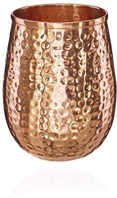 NKlaus 110g Kupferbecher reines Kupfer 100% Ayuverda Trinkbecher Oval Moscow Mule 500ml 11262