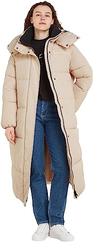 Calvin Klein Jeans Cappotti imbottiti lunghi oversize da donna non piumini, Putty Beige, M