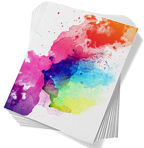 Paul Ruben Aquarellpapier 60 Blatt, 50% Baumwolle, 300 g/m², säurefrei, lose, weiß, kaltgepresst, für Studenten und Erwachsene (10,63 x 7,68 Zoll)