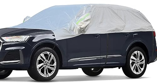 BEXITA Halvgarage bil vinter presenning vattentätt utomhus bil bilskydd halvt bilpresenning tjockt tyg med bomull fodrat bilvindruteskydd fram och bakruta skydd