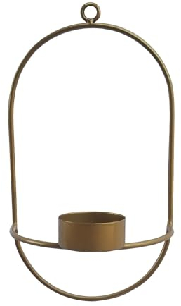 NaDeco Wandteelichthalter in Schwarz und Gold wählbar, Größe 12x20cm | Teelichthalter aus Metall | Kerzenleuchter | Wandleuchter | Kerzenständer | Teelichthalter Gold oder Schwarz, Farbe:Gold