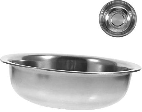 MUCKLILY Edelstahlbecken Große Rührschüssel Sieb Waschschüssel Badezimmerwaschbecken Fußbadewanne Wäscheschüssel Für Küche Badezimmer Waschküche 27 Cm