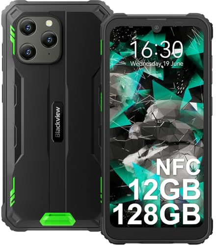 Blackview BV4800 Pro Outdoor Handy Ohne Vertrag Android 14, 12GB+128GB/2TB TF,Outdoor Smartphone, Corning Gorilla 6.56 HD+, IP69K Buastellenhandy 4G Dual SIM,16MP+8MP, NFC/OTG/GPS Mit Schutzhülle