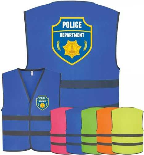 Corporate Togs Police Officer Printed Vest, Children's Visibility Safety Vest, Sleeveless, Reflective Trims, Hook & Loop Fastening, Small to Large Size | Emergency Hi-Vis Vests