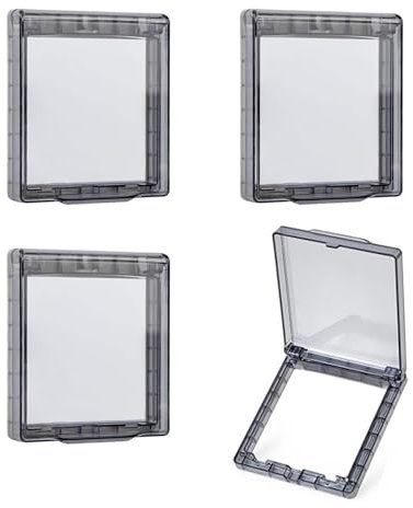 JDCMIE 4 Pièces Caches D'interrupteur, Type 86 Réversible Cache Prise Murale Étanche, Cache Interrupteur Mural, Ultra-Mince Protection de Prise pour Salle de Bain, Chambres, Cuisine, Extérieur