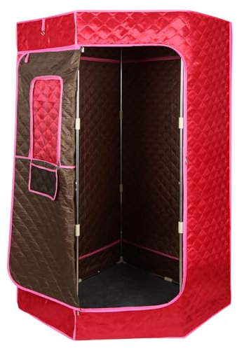 Sauna, Sauna a vapore portatile 3L, Sauna pieghevole cabina portatile Home 1000 W, grande spazio, sauna portatile dimagrante, (senza sedia) Detox 90 x 90 x 180 cm-3l-red