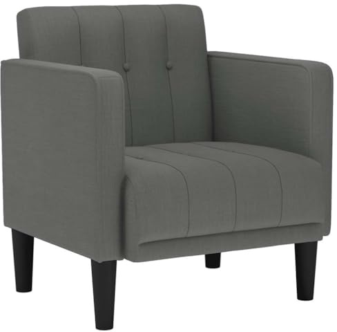 vidaXL Sillón con reposabrazos de Tela Gris Oscuro 53 cm, sofá Individual, sofá cómodo, sillón de televisión, sofá, Asientos de sofá, sofá Relajante