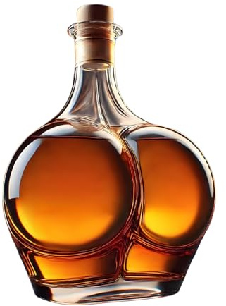 Zegaqae Bouteille de whisky amusante, carafe à whisky, distributeur de liqueur en verre, décanteur de vin, pour jus, rhum, vin rouge, gin, tequila, saké, thé glacé