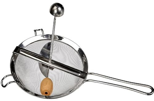 Paluplus Passaverdure Manuale in Acciaio Inox, Diametro 20 Cm, Passacolino con Pestello in Legno, per marmellate, salse, frutta, verdura, legumi e per setacciare farine, Made in Italy -400C-0,75