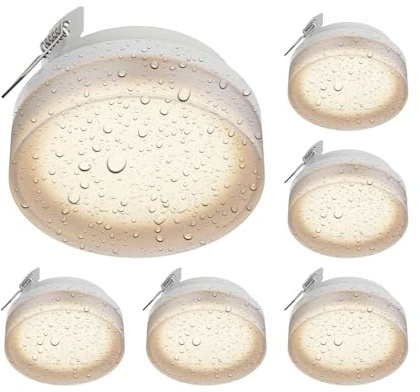 ledscom.de 6 st. taklampa IPLY, IP44, vit matt, rund, inkl. LED-lampa GX53, 509lm, varmvit