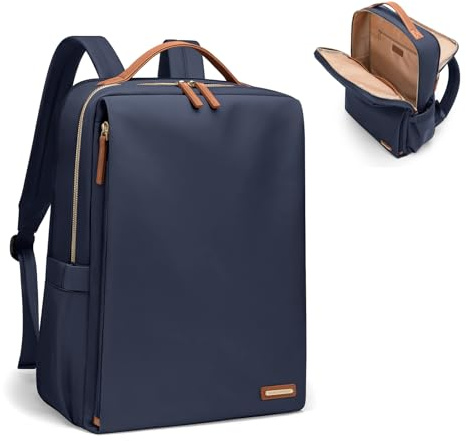 Sac à Dos élégant Pour Ordinateur Portable Pour Femme, Approuvé Par Les Compagnies Aériennes, Voyage, Travail, école, Sac à Dos Décontracté Pour Ordinateur Portable de 14 Pouces (Bleu Marine)