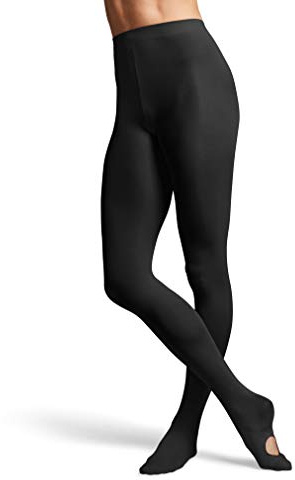 Bloch Dance Women's Contour Soft Adaptatoe Tights, Black, Petite/Small