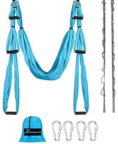 Aerial Yoga Schaukel Set Yoga Hängematte Trapezschlinge Inversionswerkzeug für Indoor Home Fitness (Blau)