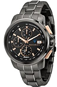 Maserati Orologio Uomo, Collezione SUCCESSO, al Quarzo, Solo tempo, Energia solare, in Acciaio, PVD Canna di fucile - R8873645001