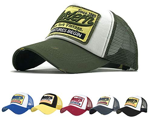 CheChury Unisex Baseball Cap Mode Sommer Kappe Mesh Hüte Hip Hop Baseballmütze Kappe für Herren und Damen Snapback Vintage Used Look Retro Mütze