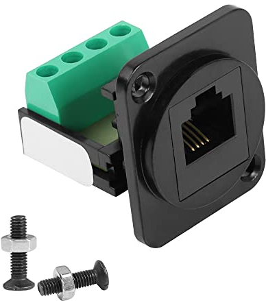 QIANRENON RJ11 Pannello Montaggio Telefonico Adattatore Cat3 6P4C Femmina a Crimpare Terminali Connettore Prese Senza Saldatura, XLR/D Pannello, per Modem Telefonico