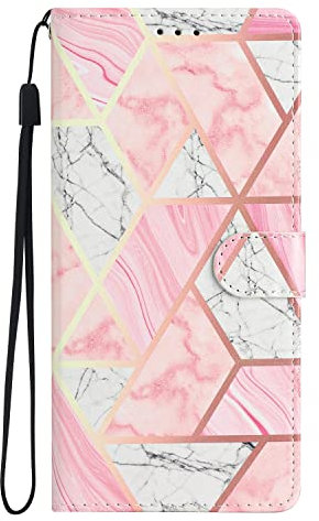 Samsung A20E Case Flip Shockproof PU Leather Wallet Cover with Stand Magnetic Card Holder TPU Bumper Folio Slim Fit Protective Phone Case for Samsung Galaxy A20E Pink Marble