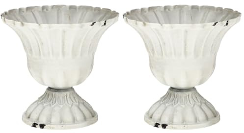 ARTIBETTER Retro Wrought Iron Flowerpot 4.72 Inch Decorative Goblet Vase Compact Lightweight Floral Planter for Office Desktop Decor
